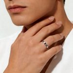 Obsidian Minimal Band Men’s wedding rings - Image 2