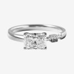 Princess Accent Radiant-Cut Lab-Grown Diamond Engagement Ring