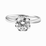 Floral Solitaire Round Lab-Grown Diamond Engagement Ring