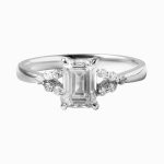 Rectangular Cluster Emerald-Cut Lab-Grown Diamond Engagement Ring