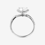 Heart Halo Twist Heart-Shaped Lab-Grown Diamond Engagement Ring - Image 3