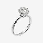 Floral Solitaire Round Lab-Grown Diamond Engagement Ring - Image 5