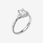 Rectangular Cluster Emerald-Cut Lab-Grown Diamond Engagement Ring - Image 5