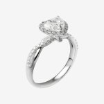 Heart Halo Twist Heart-Shaped Lab-Grown Diamond Engagement Ring - Image 4